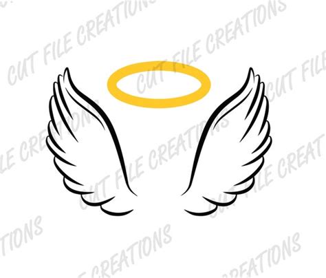 Angels Wings And Halo Svg Png Cut File For Cricut Svg File Etsy