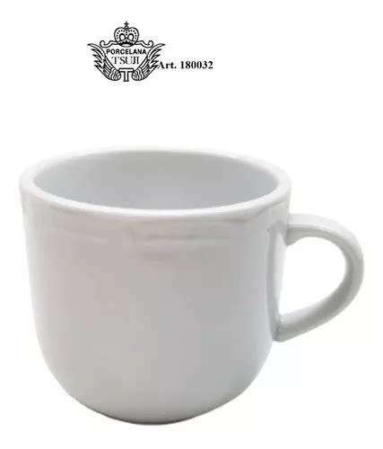 Taza Te Desayuno Porcelana Tsuji Linea 1800 Blanca Relieves