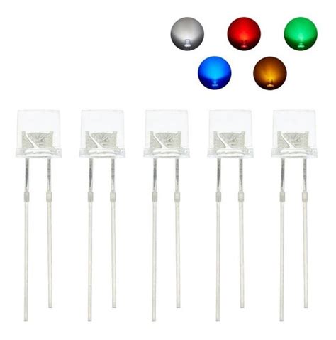 Pzas Led Ultrabrillante Mm Colores Cabeza Plana Jelelectronica