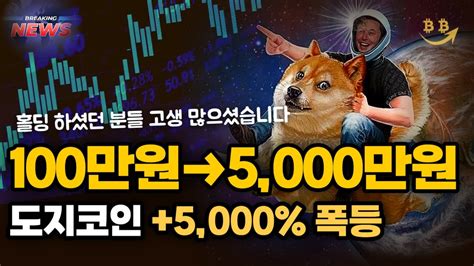 도지코인 전망 도지코인이 폭등할 수 밖에 없는 이유 도지코인 호재 전망 분석 폭등 시작 지금 빨리 시청하세요 YouTube