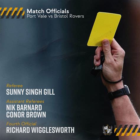 Port Vale Fc On Twitter Match Officials Sunny Singh Gill Will Be