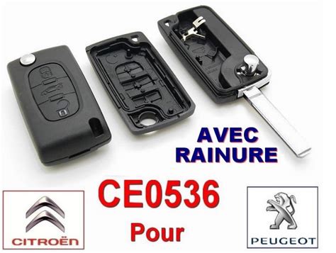 Coque Clé Plip 3 Boutons Coffre Pour Peugeot ou Citroën 107 207 307