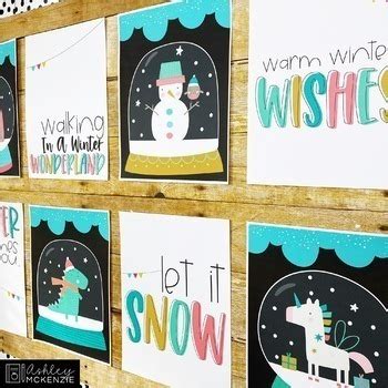 Winter Snow Globe Bulletin Board Bundle by Ashley McKenzie | TPT