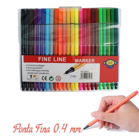 Kit Canetas Fine Line Coloridas Ponta Fina Mm Fineliner Shopee