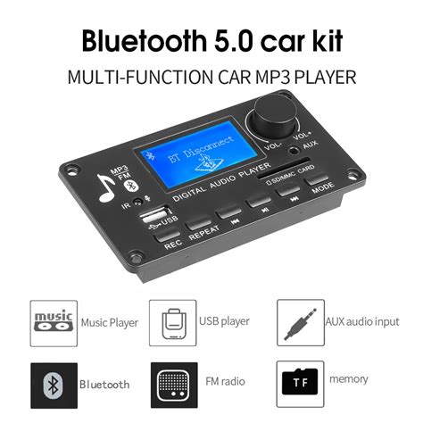 12 V Decodificador Bordo Do Carro Do Bluetooth 5 0 Mp3 Player Wma