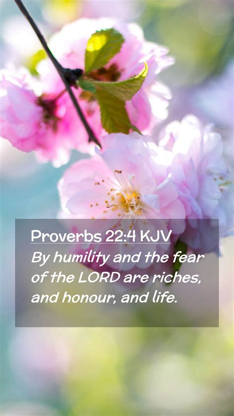 Proverbs 22:4 KJV Mobile Phone Wallpaper - By humility and the fear of the LORD are riches,