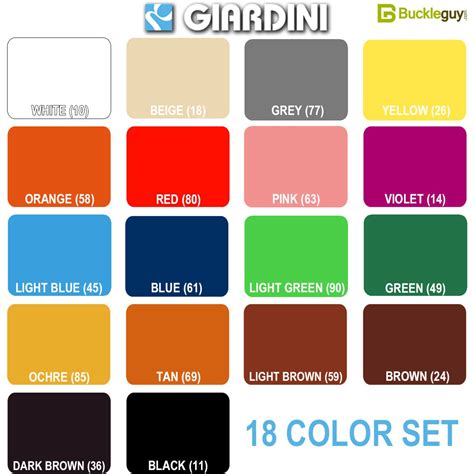 Giardini Basic Italian Leather Edge Paint Color Set 18 Etsy