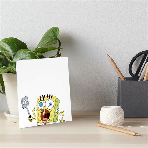 "Spongebob Scary Face" Art Board Print by KrAyZiEBOOY | Redbubble