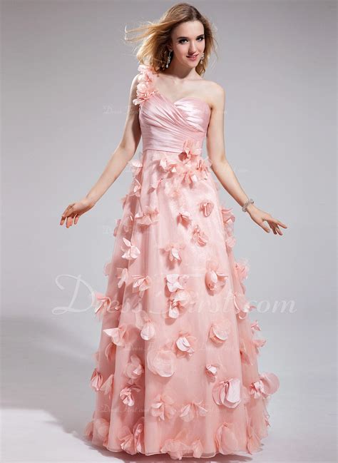 A Linie Princess Linie One Shoulder Tr Ger Bodenlang Organza