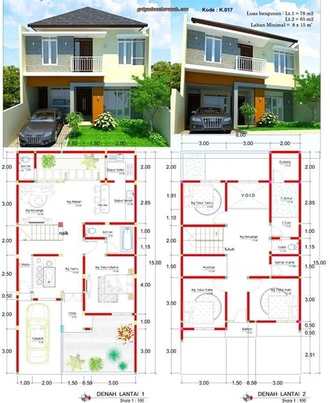 Denah Rumah Minimalis 2 Lantai