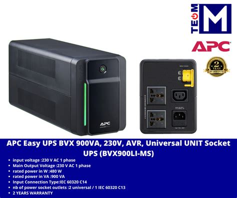 Apc Easy Ups Bvx Va V Avr Universal Unit Socket Ups Bvx Li Ms