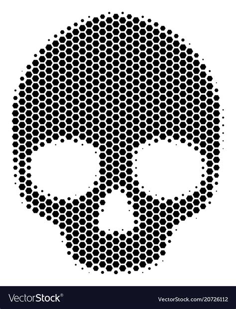 Hexagon Halftone Skull Icon Royalty Free Vector Image