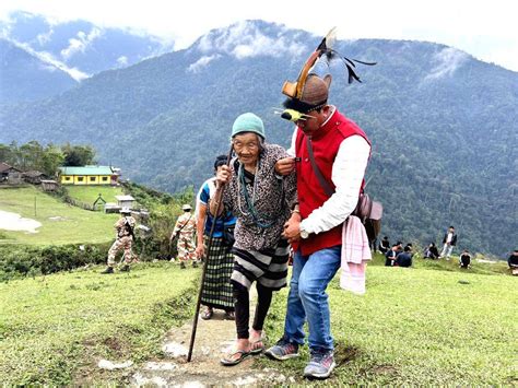 Kurung Kumey: An elderly voter being escorted during the first phase of ...