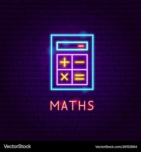 Maths Neon Label Royalty Free Vector Image Vectorstock