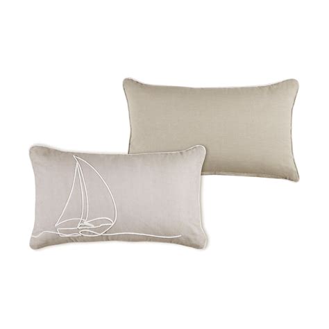 Coussin rectangulaire coton 50 cm Yacht Gris Déco textile Eminza