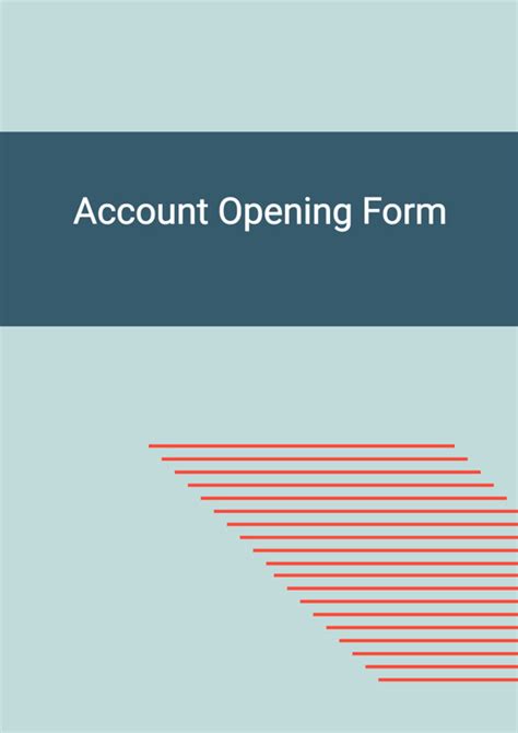 Account Opening Form Template In Word Doc Financial Institution