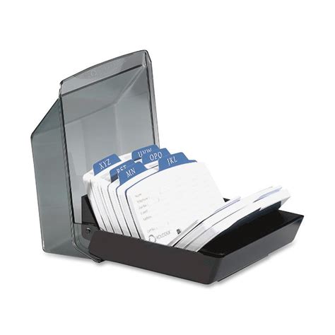 Rolodex Rol Divider Covered Petite Card File Each Black