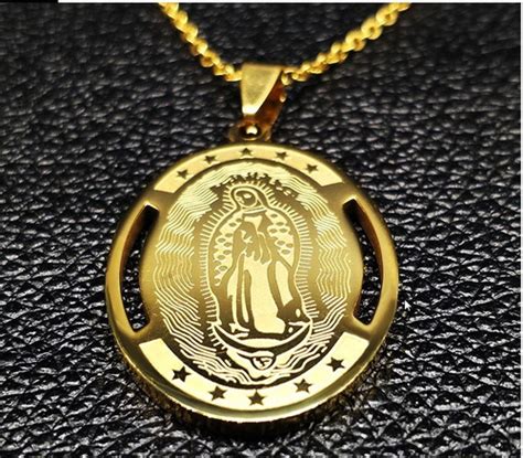 Collar Virgen De Guadalupe Acero Inoxidable MercadoLibre