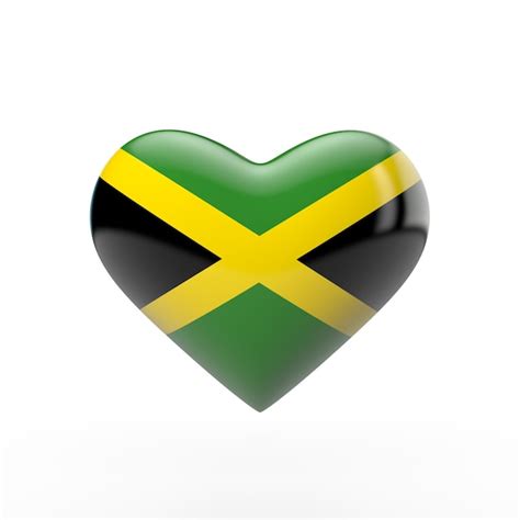 Premium Photo Jamaica Heart Flag 3d Rendering