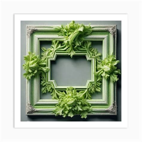 Green Frame Art Print by Pat4U - Fy