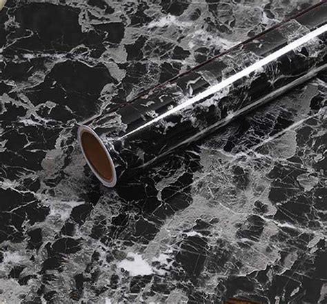 Buy Cm X Cm Elegant Black Marble Adhesive Paper Granite Vinyl Peel