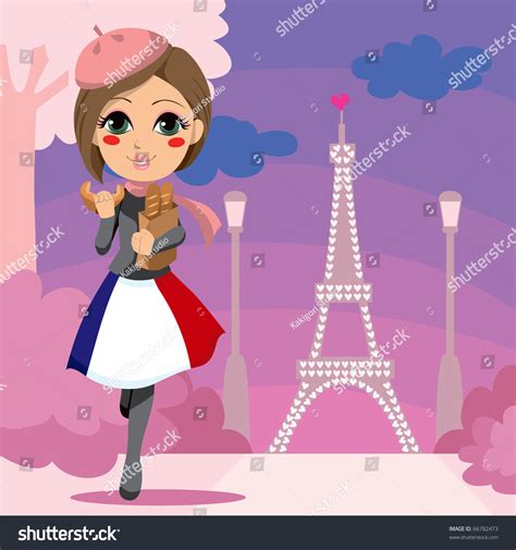 336 Cute Cartoon French Girl In Beret Images, Stock Photos & Vectors ...