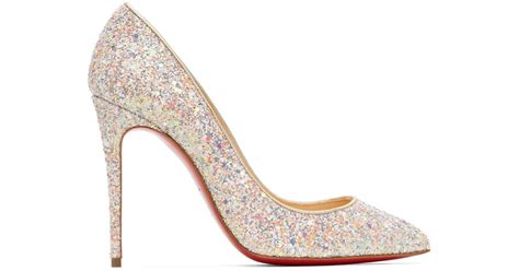 Christian Louboutin Leather Multicolor Glitter Pigalle Follies 100