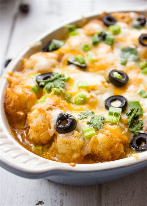 Tater Tot Enchilada Bake Gimme Delicious