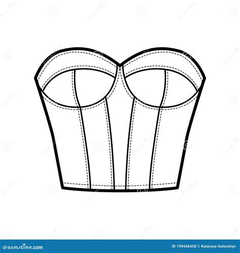 Bustier Corsetry Lingerie Ilustraci N T Cnica De Moda Con Taza Moldeada