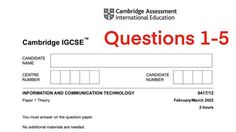 Solution Conducting Cambridge Igcse Ict 0417 Practical 55 Off