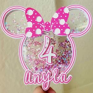 Minnie Mouse Inspired Personalizable Cake Topper And D Number Etsy