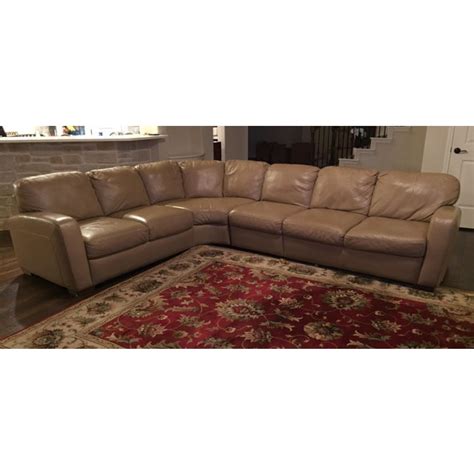 Natuzzi Leather Sectional Sofa | Chairish