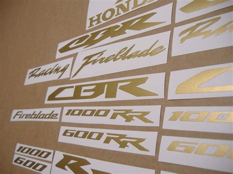 Honda Cbr Fireblade Rr Rr Matte Gold Logo Decals Set Moto