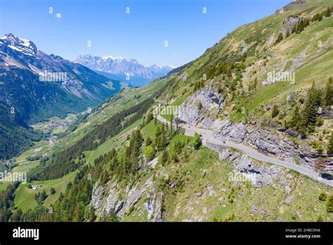 Klausenpass Mountain Road Connecting Cantons Uri And Glarus In Swiss