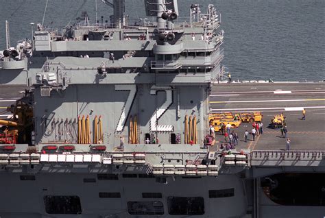 A View Of The Starboard Side Of The Island Structure Aboard The Nuclear Powered Aircraft Carrier