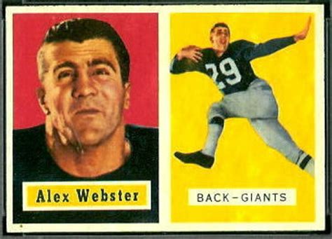 Topps Football Card Alex Webster