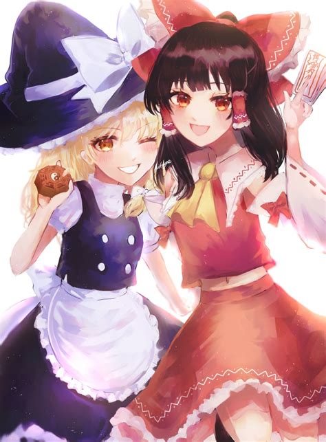 Hakurei Reimu And Kirisame Marisa Touhou Drawn By Hikage0hikageo