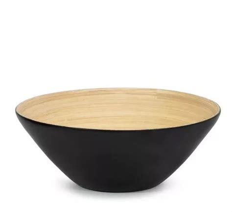 Bowl Ensaladera De Fibra De Bambú Cónica 33cm Color Negro Mercadolibre