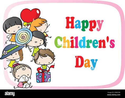 vector drawing cartoon happy children's day background Stock Vector ...