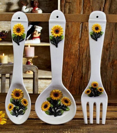 Sunflowers Wall Decor In The Kitchen Kitchen Wall Decor Set Sunflower