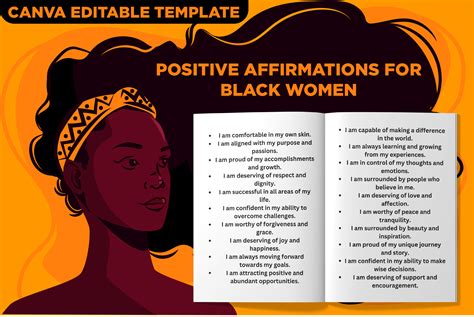 Positive Affirmations For Black Women Gráfico Por Bam Designs