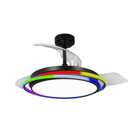 Antila Led Ceiling Fan W Lm Cct Dim Rgb Black Cristalrecord