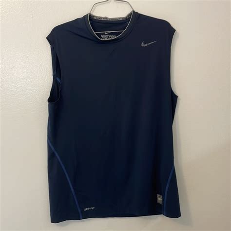 Nike Shirts Nike Pro Combat Large Blue Tank Top Drifit Poshmark