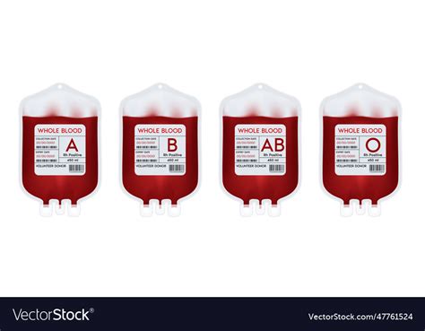 Blood bag with label different Royalty Free Vector Image