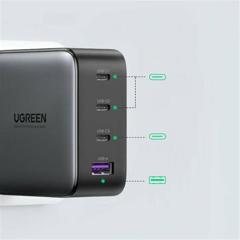 Ugreen Φορτιστής Χωρίς Καλώδιο με Θύρα Usb A και 3 Θύρες Usb C 100w