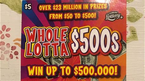 Did Whole Lotta 500s Deliver Florida Lottery Scratching YouTube