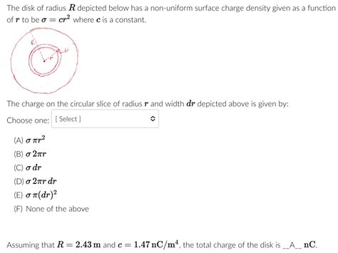 The Disk Of Radius R Depicted Below Has A Chegg