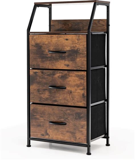 Casart Chest Of Drawers Wooden Storage Cabinet With Folding Drawers