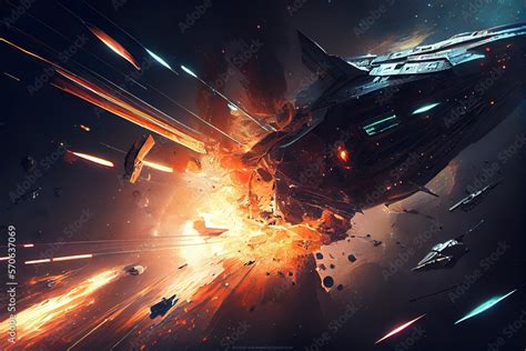 Spaceship Battle Wallpaper