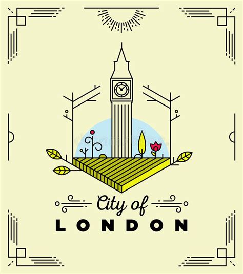 Insignia De La Ciudad De Londres Del Vector Estilo Linear Stock De